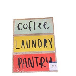 Set Of 3 Wooden Signs For Pantry Laundry & Coffee By Horizon Group USA